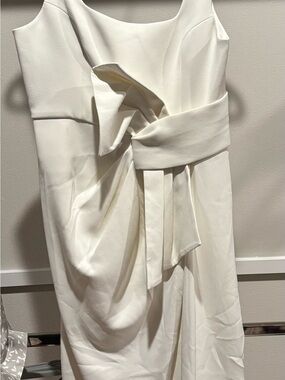Acler Ivory Sculpted Knot-Detail Dress